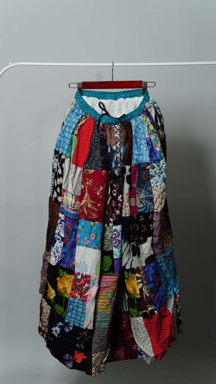 Upcycled Patchwork Maxi Skirt